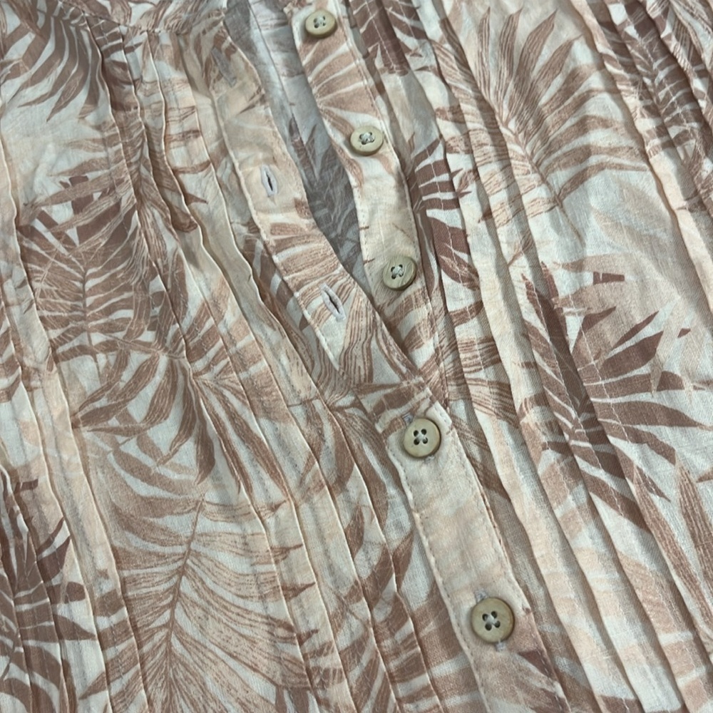 Faherty Gemina Linen Blend Shift Dress in Peach Palms Size Small - Picture 6 of 12